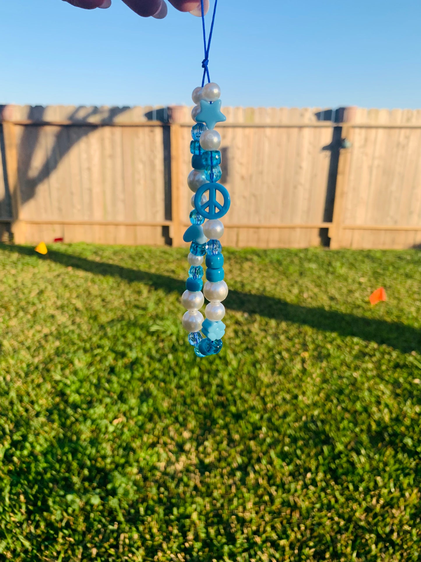 blue phone charm