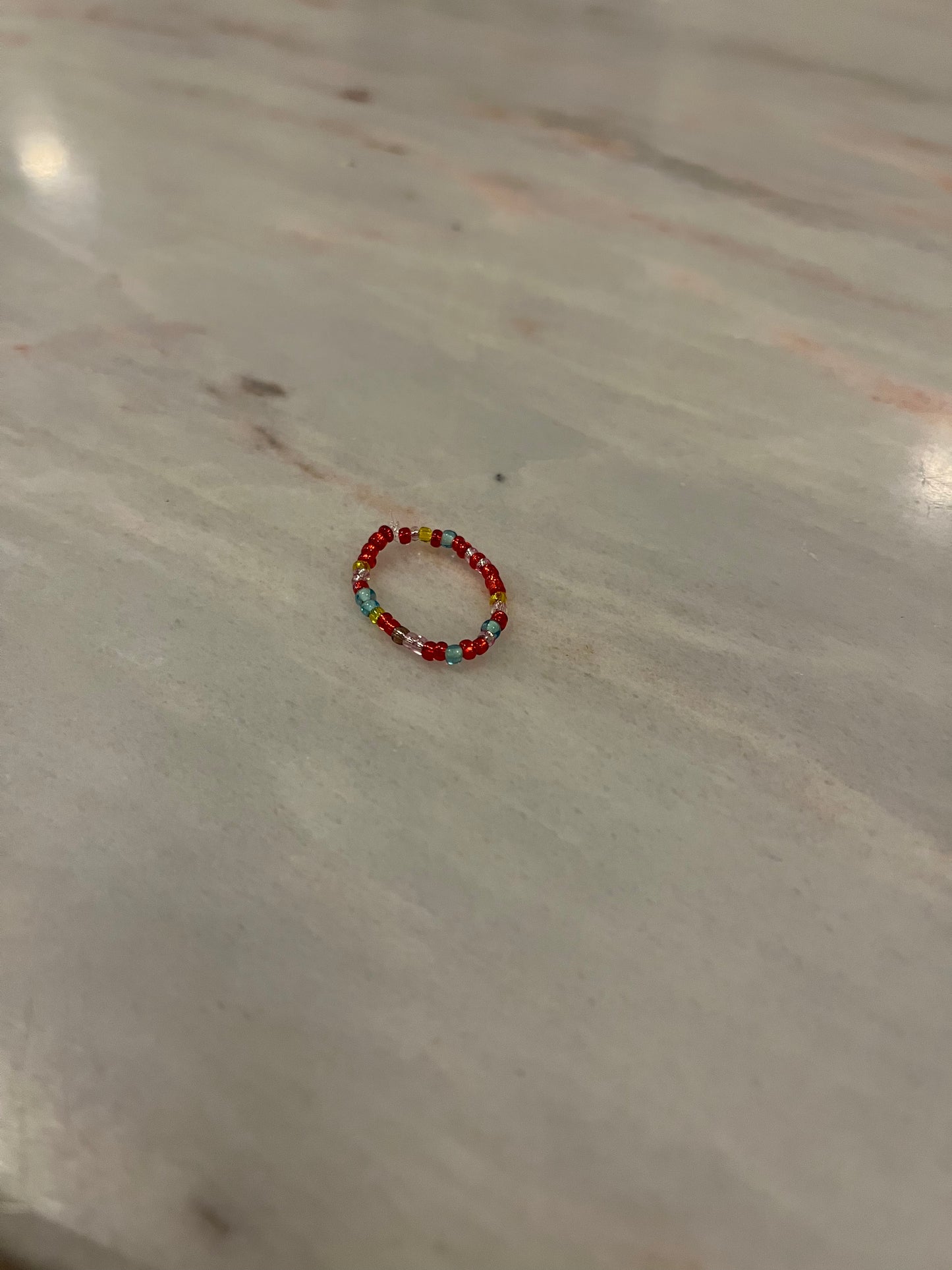 poppy beaded ring