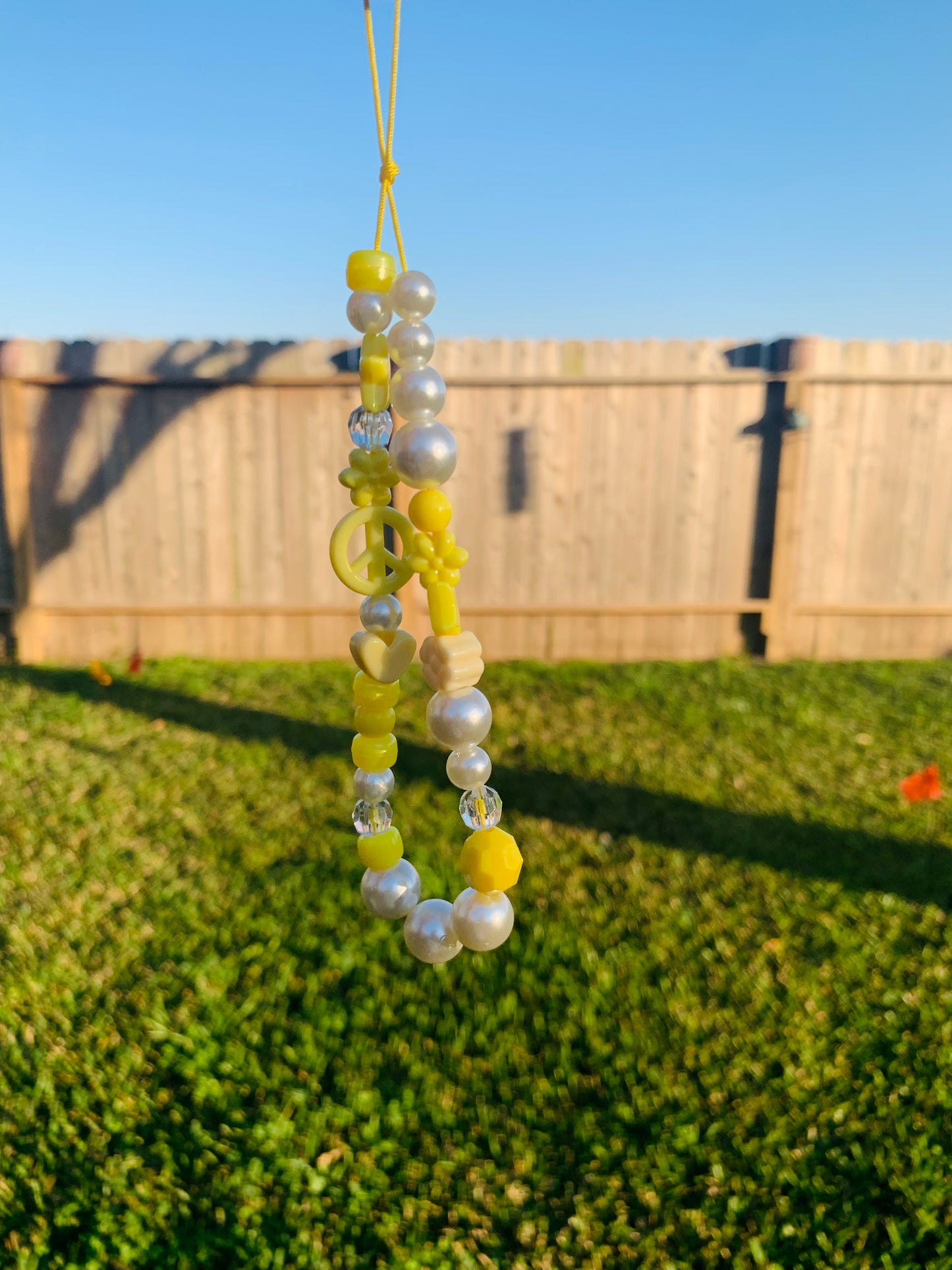 yellow phone charm